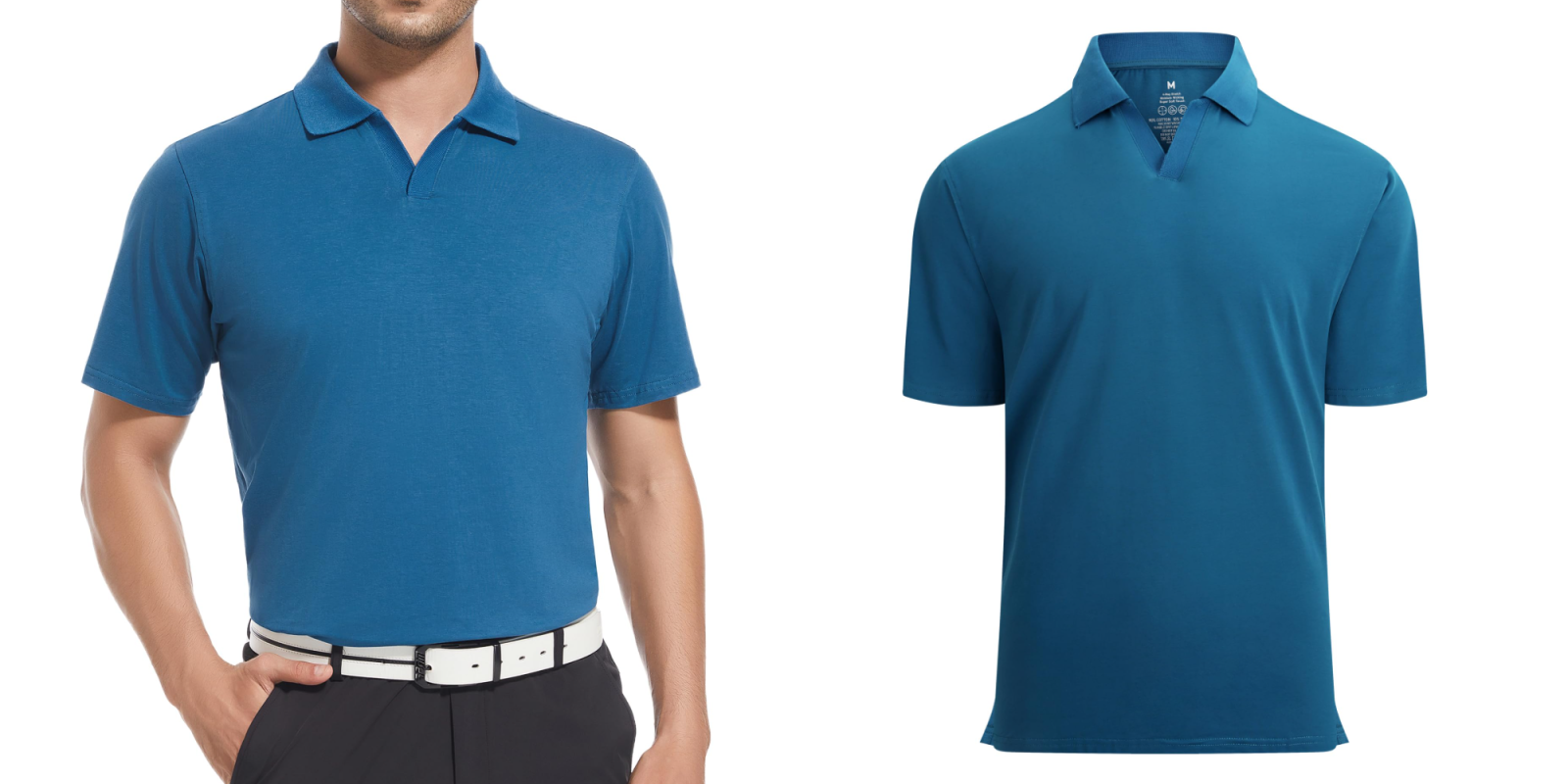 A man wearing a blue shirt