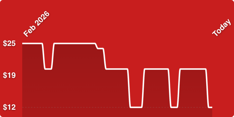A red and white line drawing of a staircase