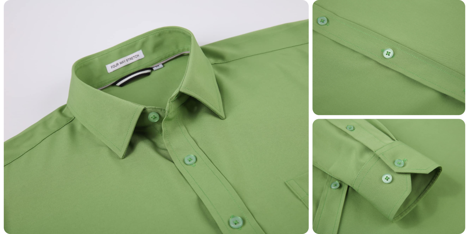 A close up of a green shirt