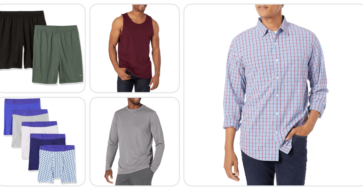 Score Amazon Essentials menswear up to 56% off, deals from Score Amazon Essentials menswear up to 56% off, deals from