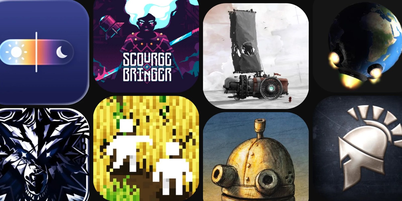 A collage of a video game