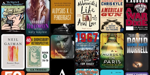 A group of books on a black background