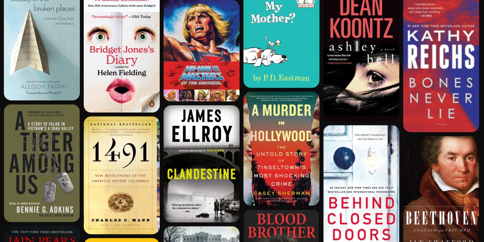 A collage of books