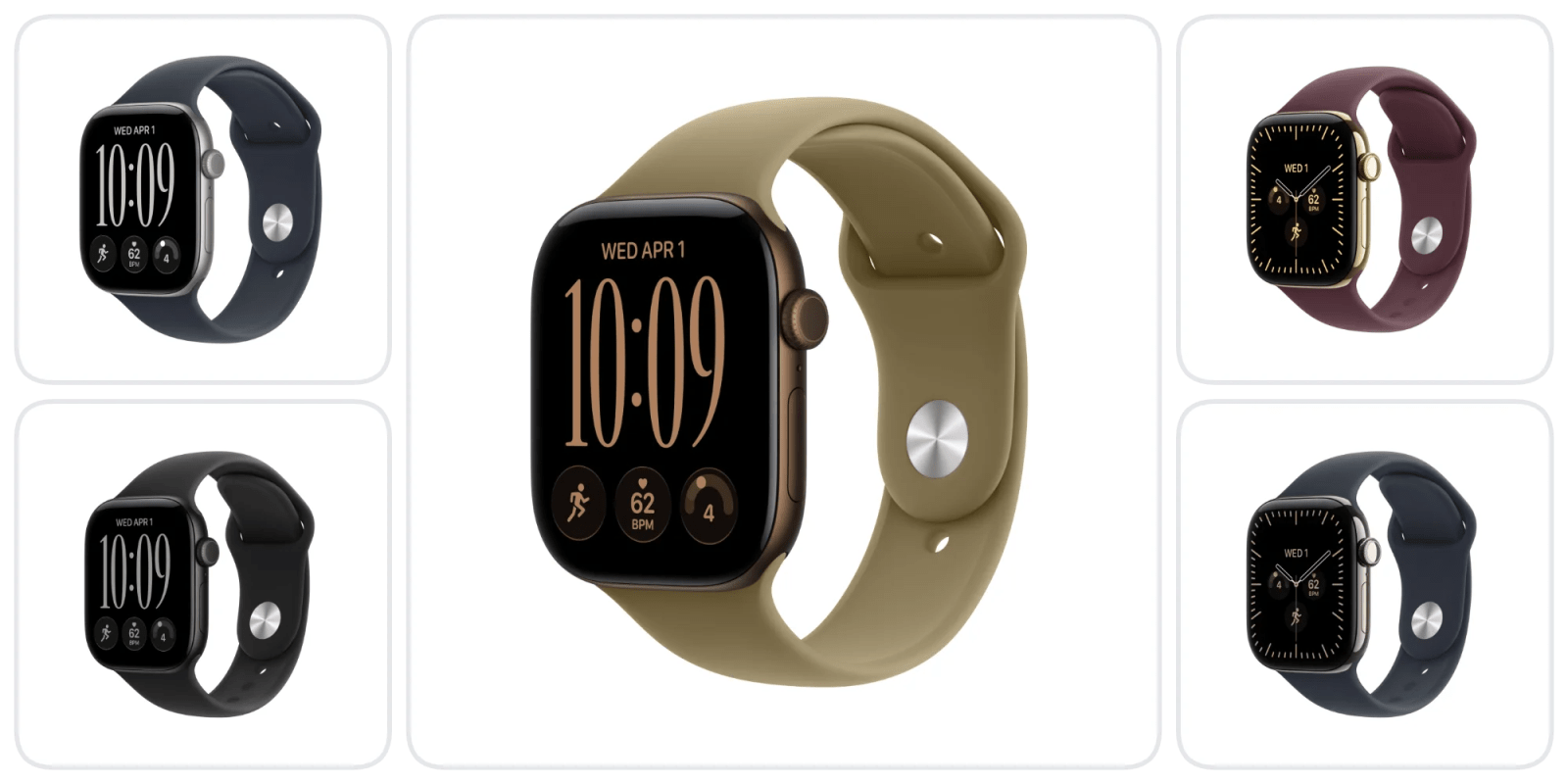 A smart watch with a tan band