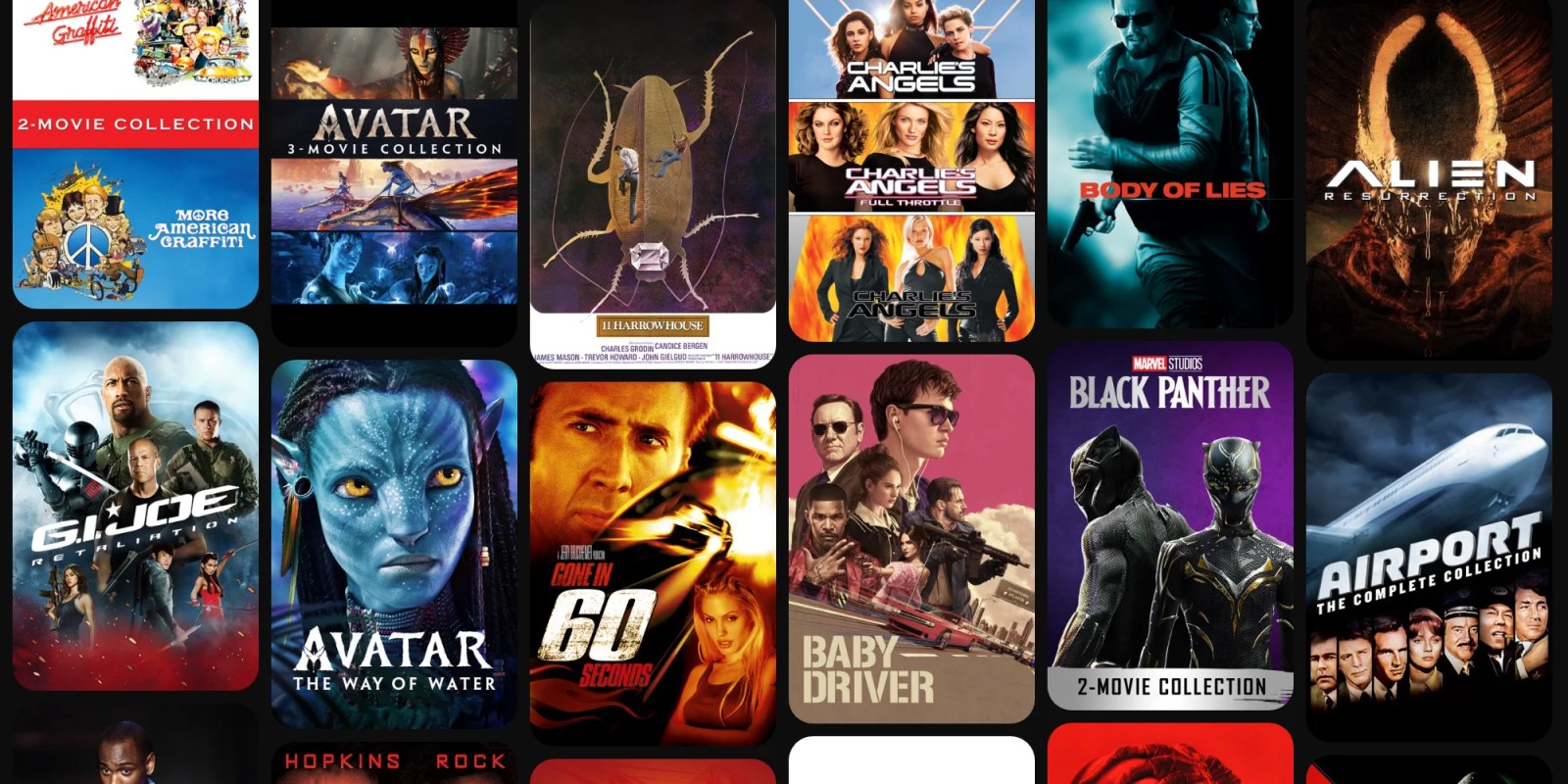 A collage of movies