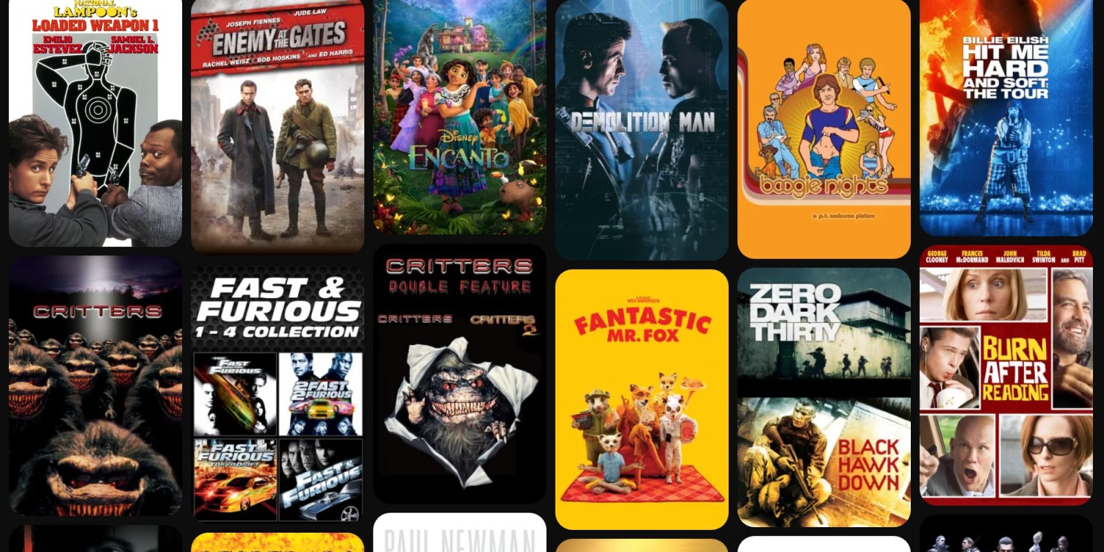 A collage of movies