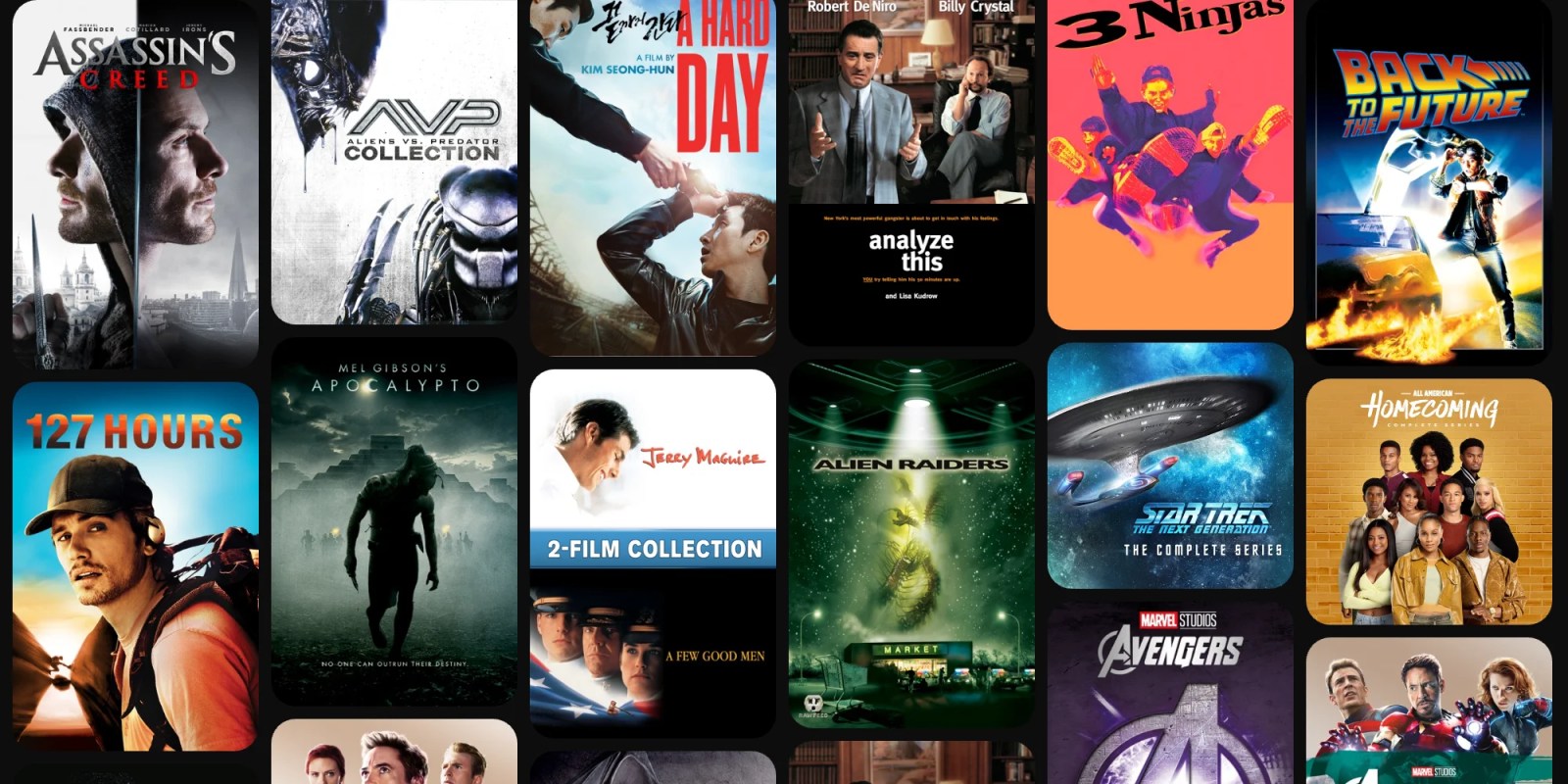 A collage of movies
