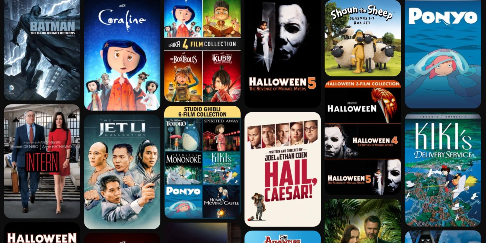 A collage of movies