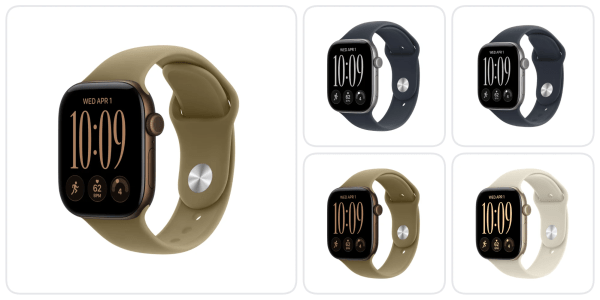 A collage of smart watches