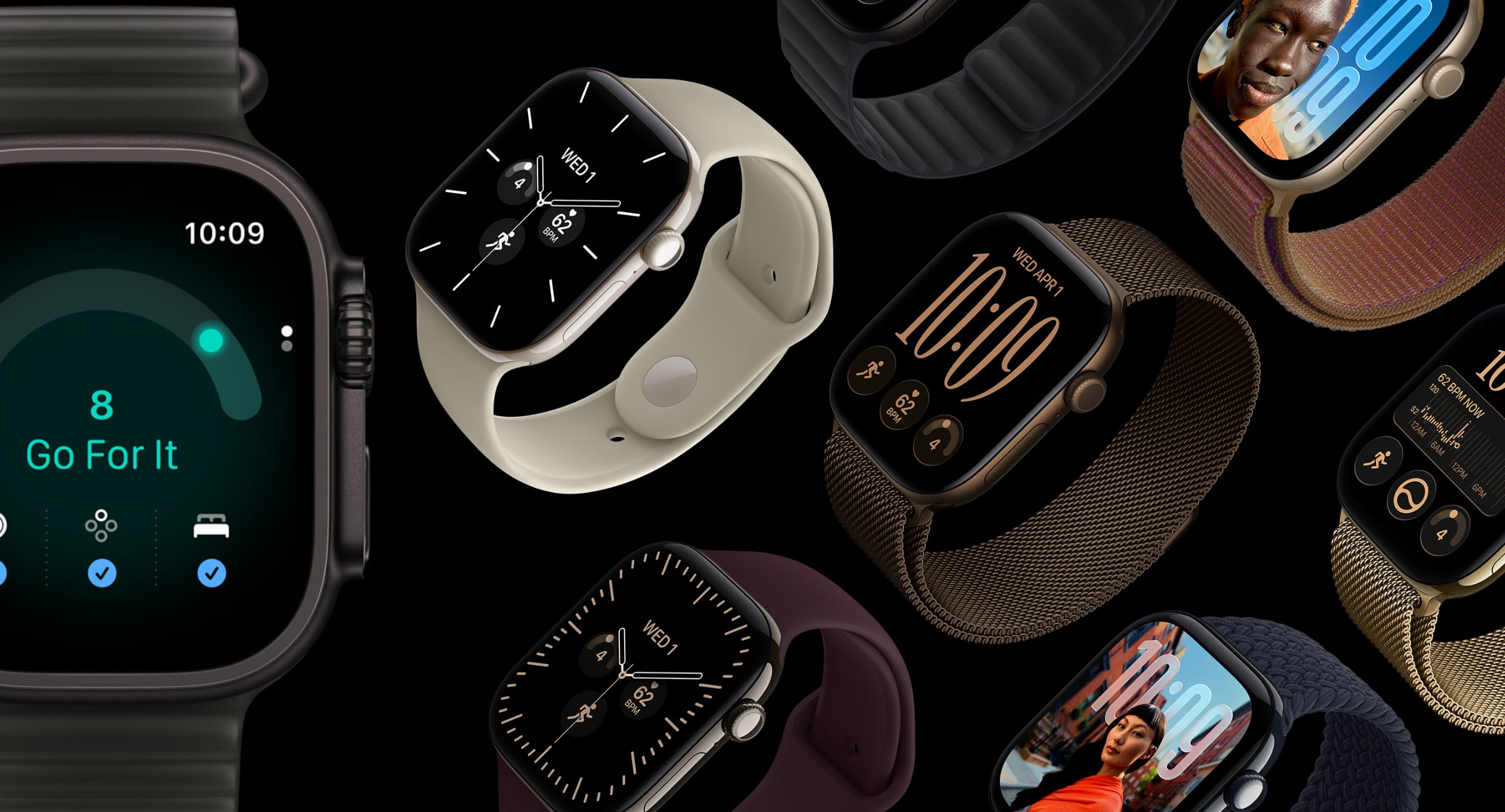 A group of smart watches
