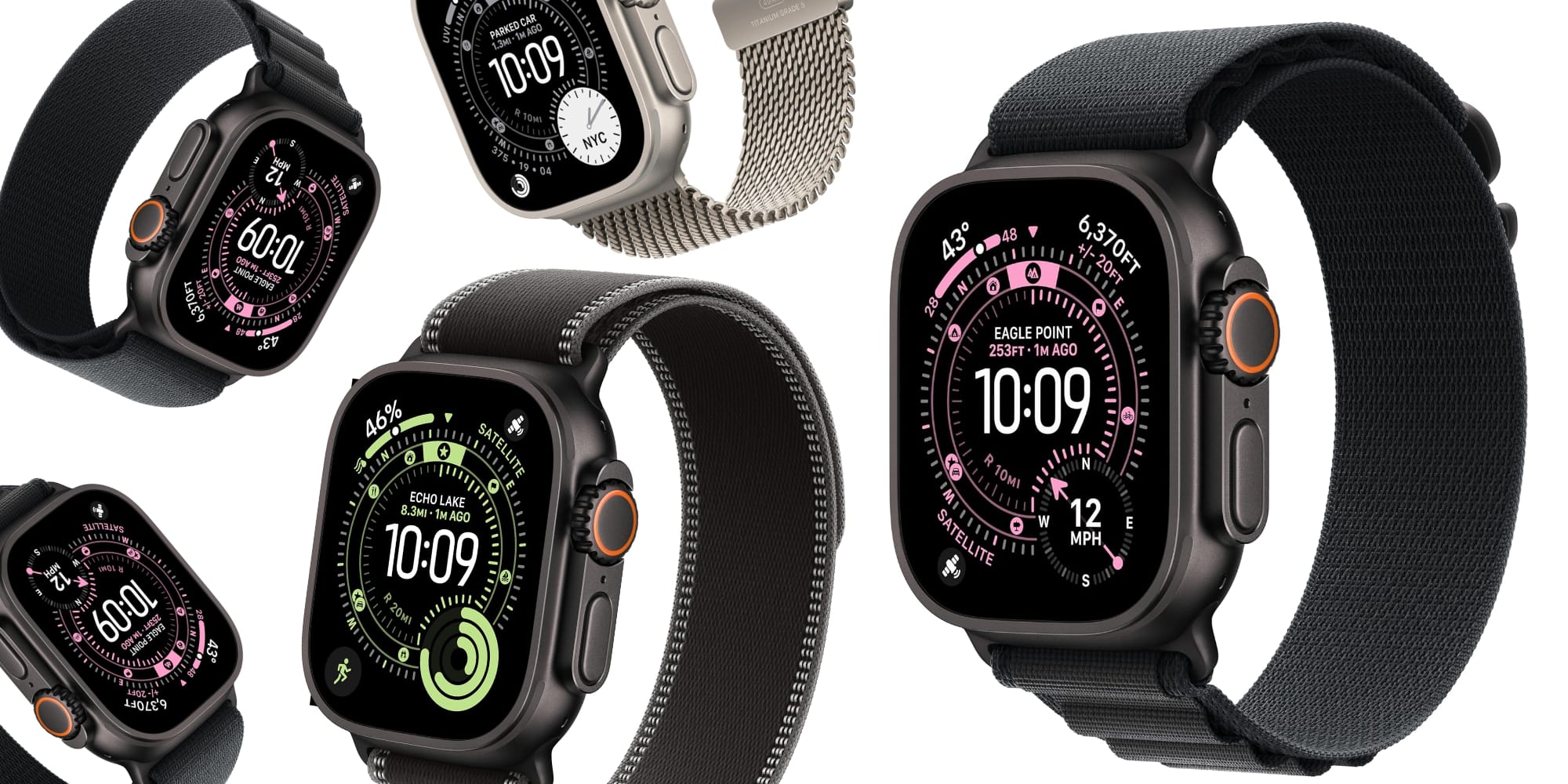 A group of smart watches