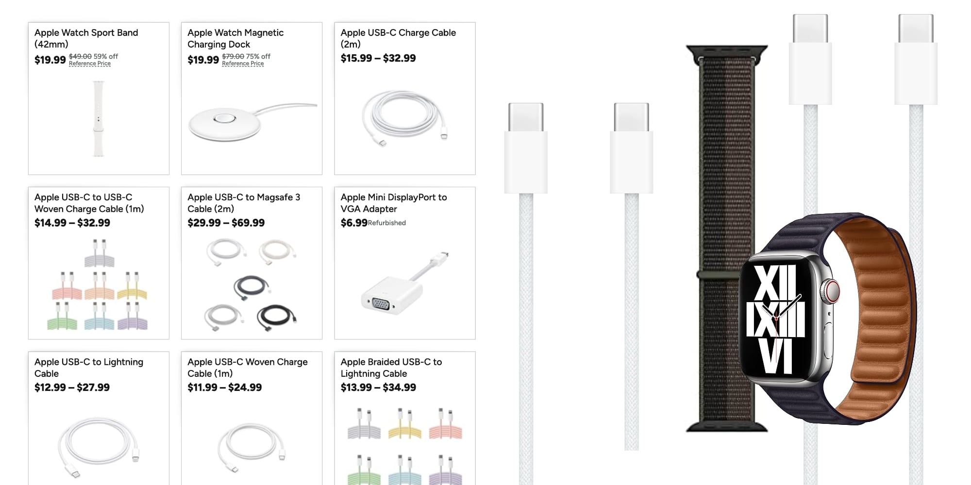 Official Apple accessories from $5.50 today: USB-C cables, Apple Watch bands, more