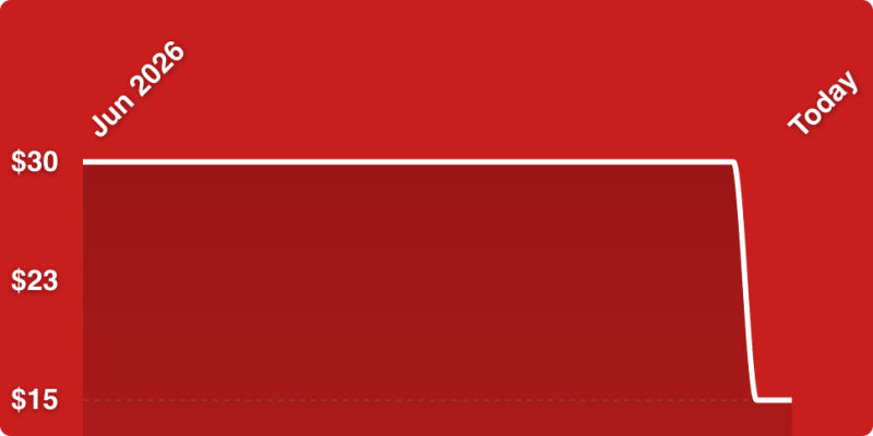 A red rectangular object with white lines