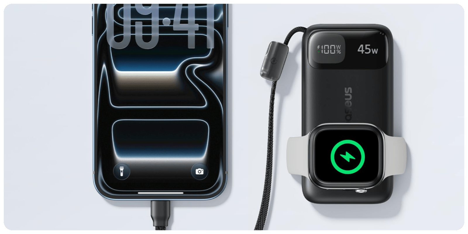 A cell phone and a charger