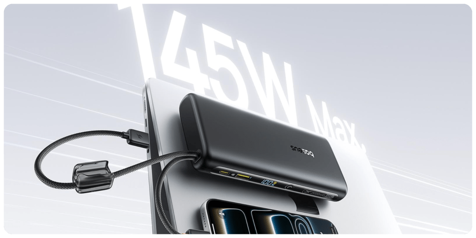 A black device with a cable attached to it
