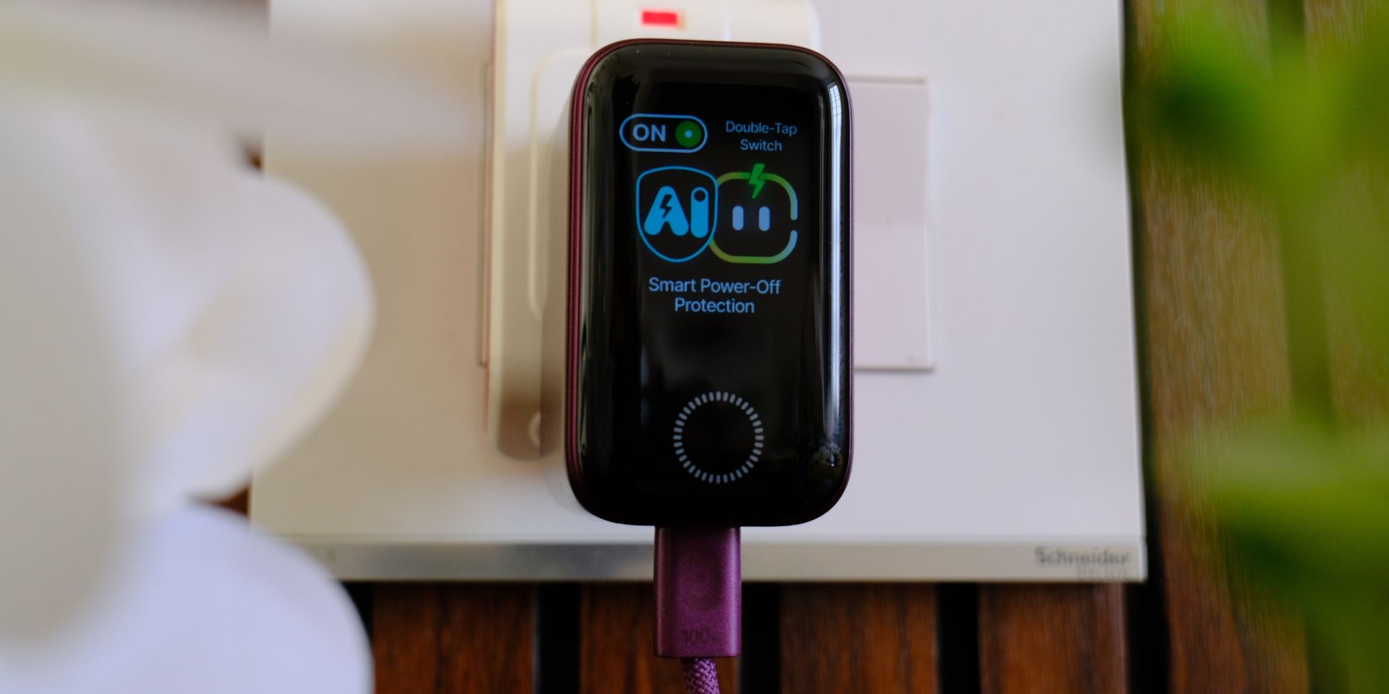 A smart watch on a charger