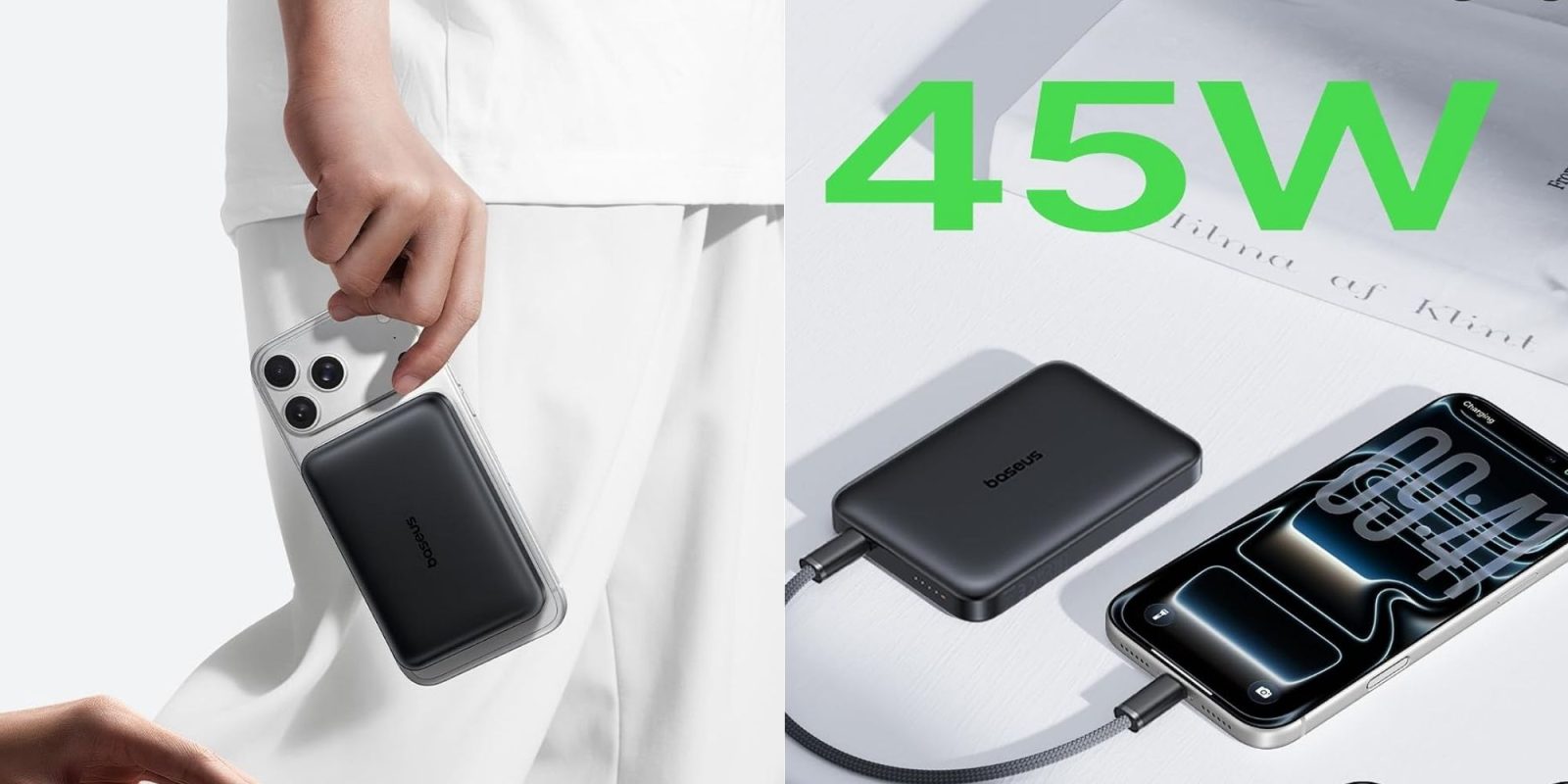 A person holding a power bank