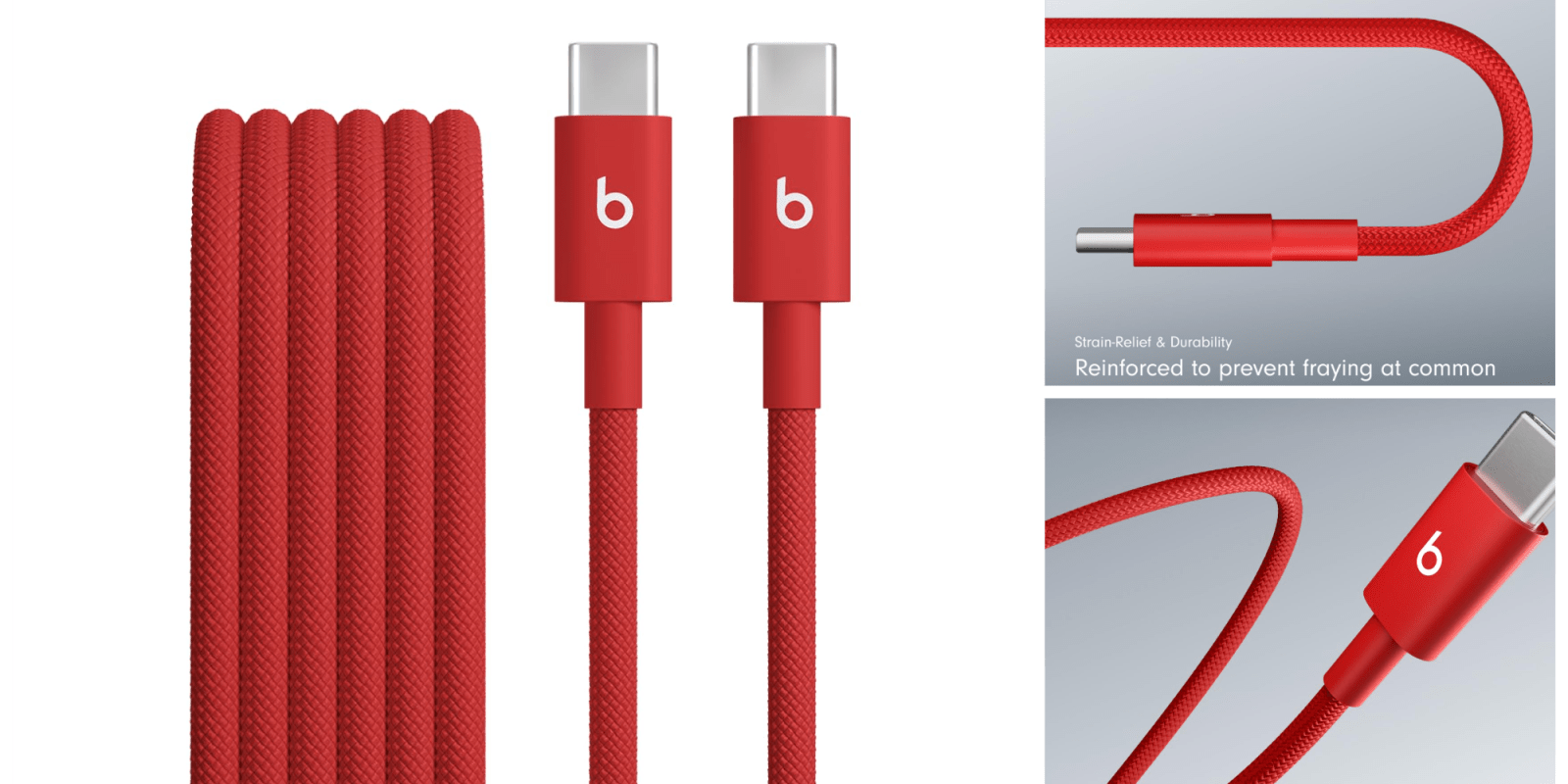 A close up of a red cable