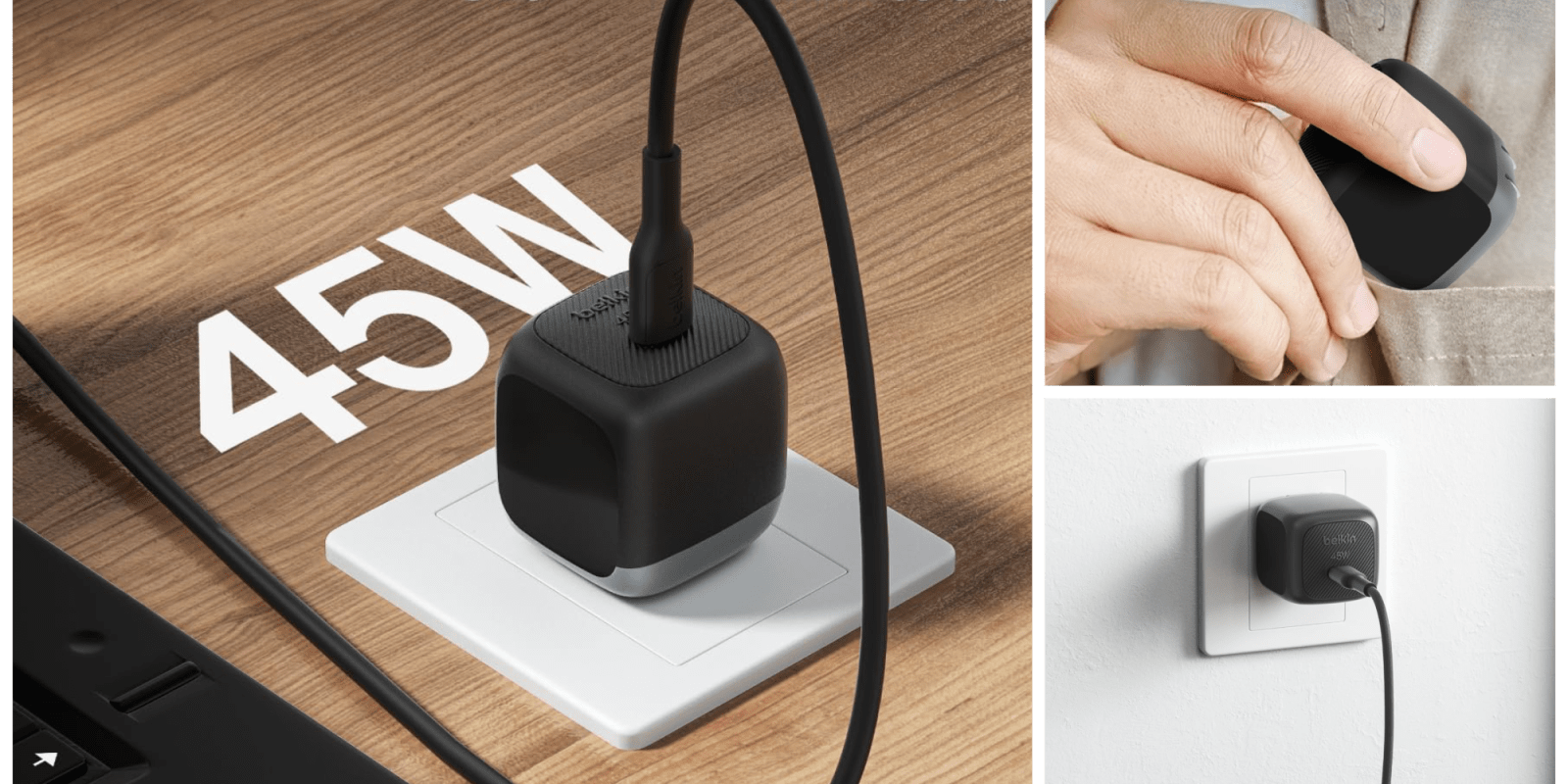 Image showing renders of Belkin's 45W charger.