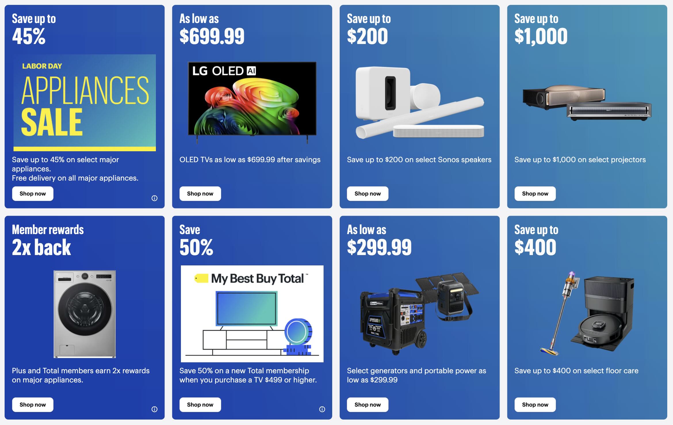 A screenshot of a blue advertisement