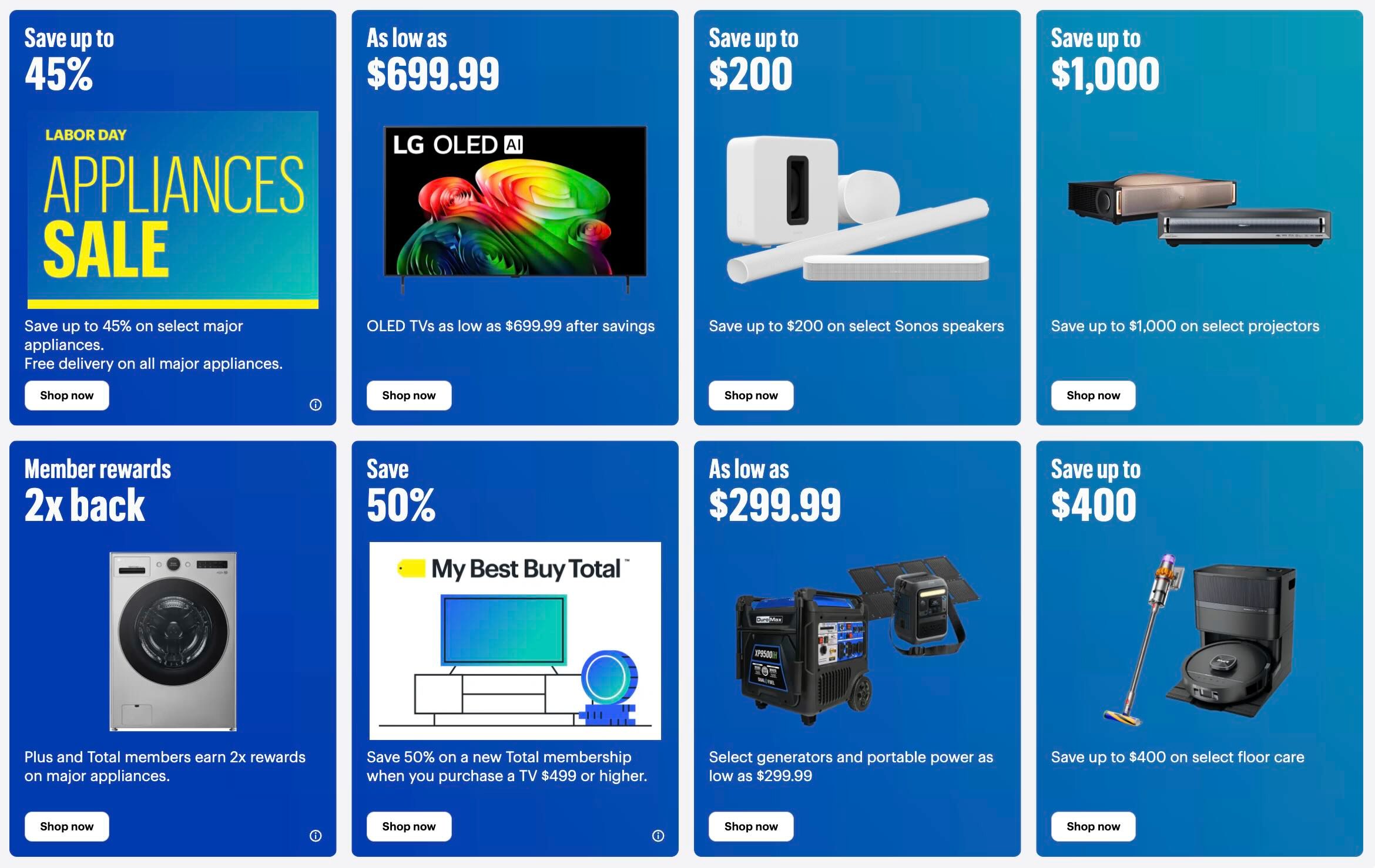 A screenshot of a blue advertisement