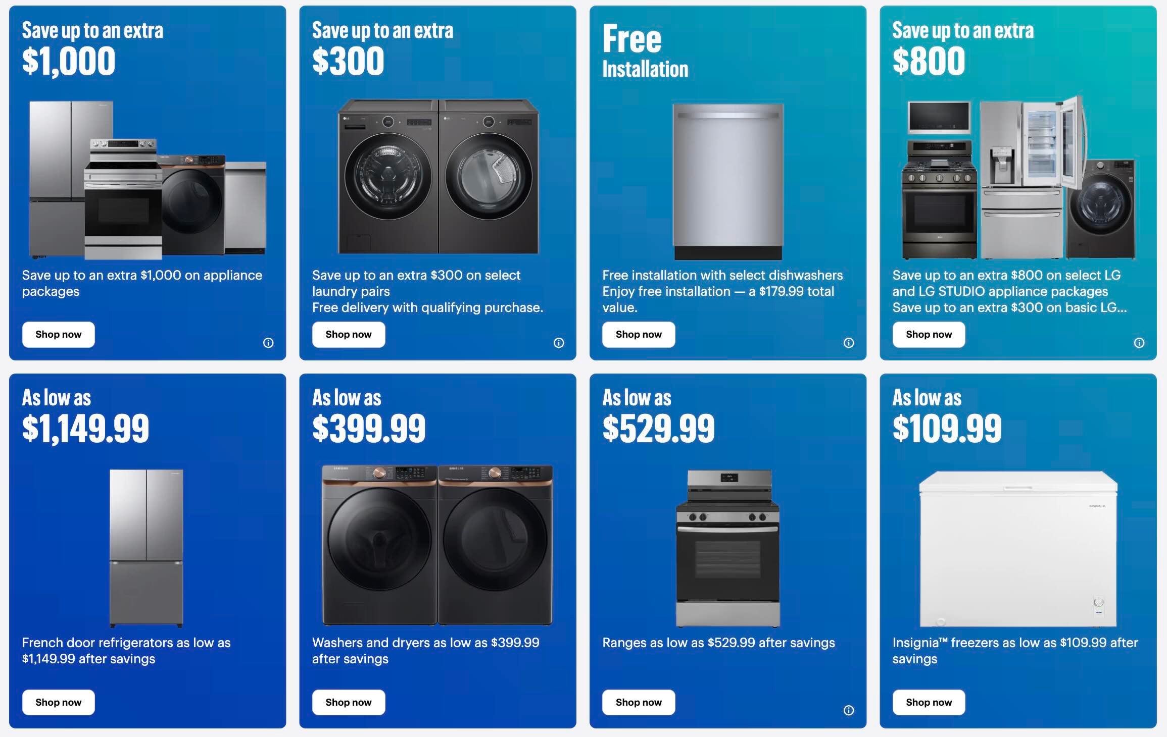 A screenshot of a blue advertisement