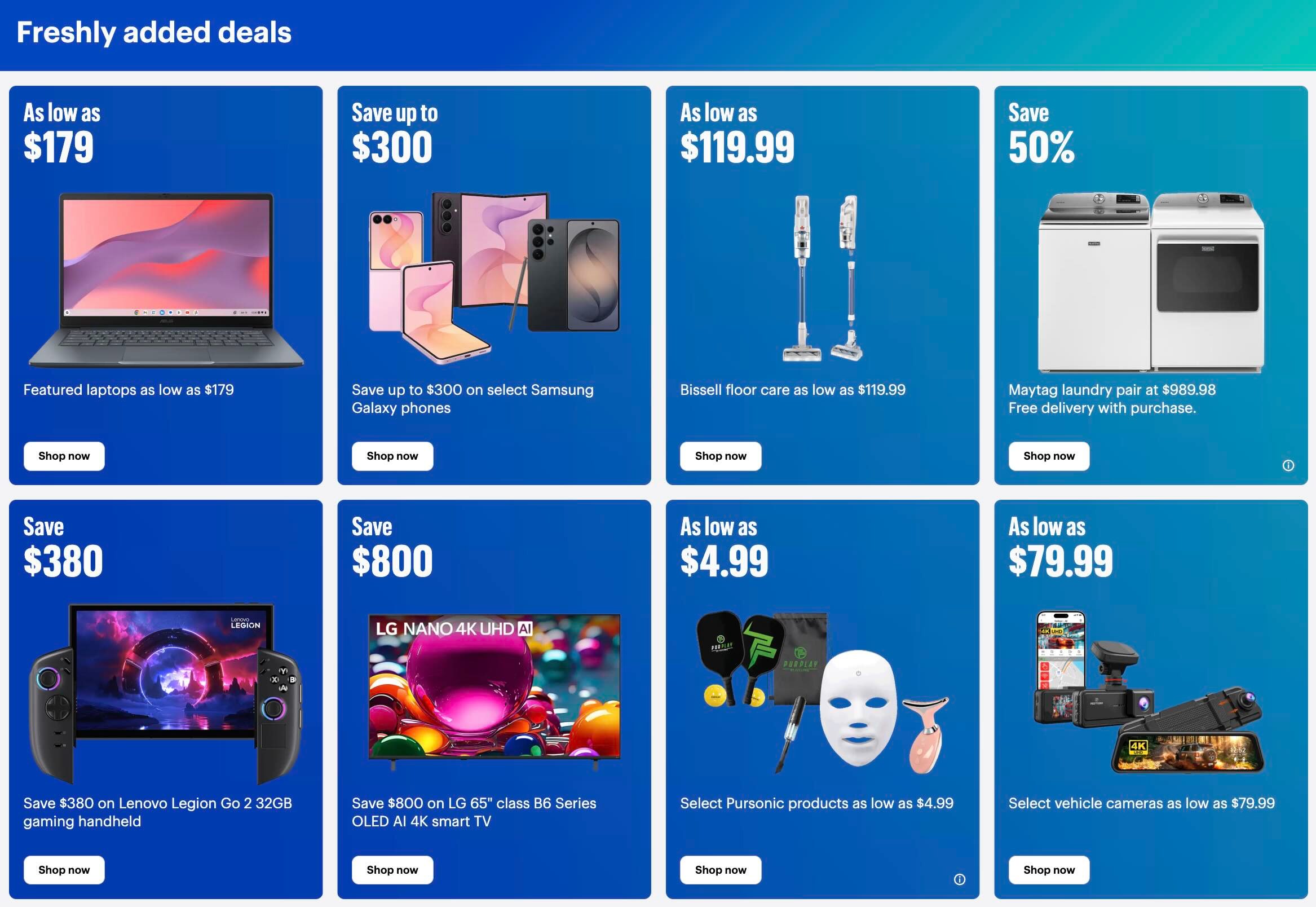 A screenshot of a blue advertisement