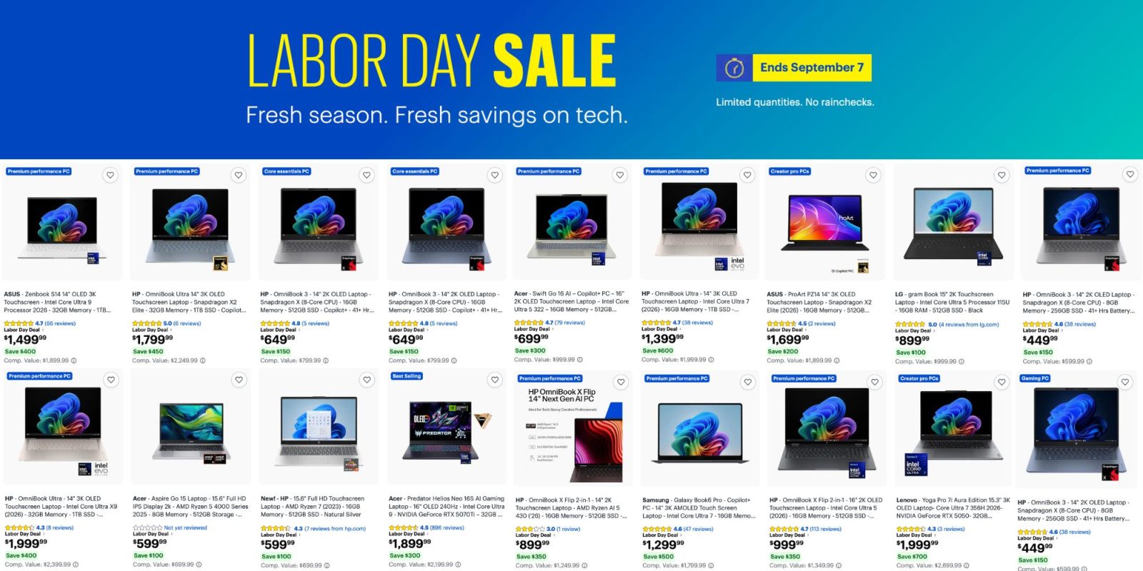 Image showing listings from Best Buy's PC sale.