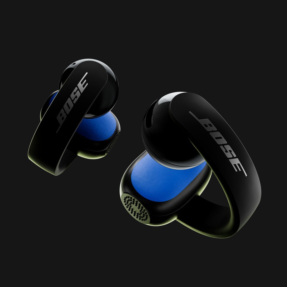 A pair of black and blue headphones