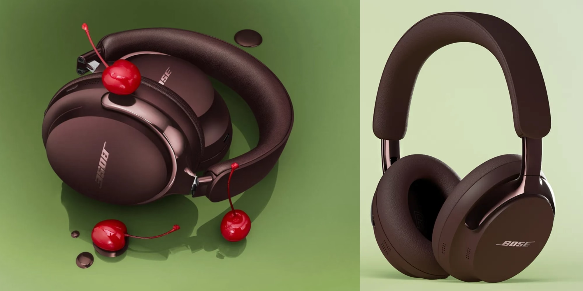 A pair of brown headphones