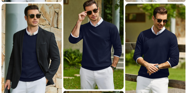 A collage of a man wearing sunglasses