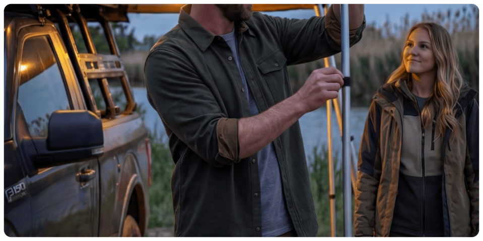 A man holding a pole