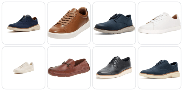 A collage of different shoes