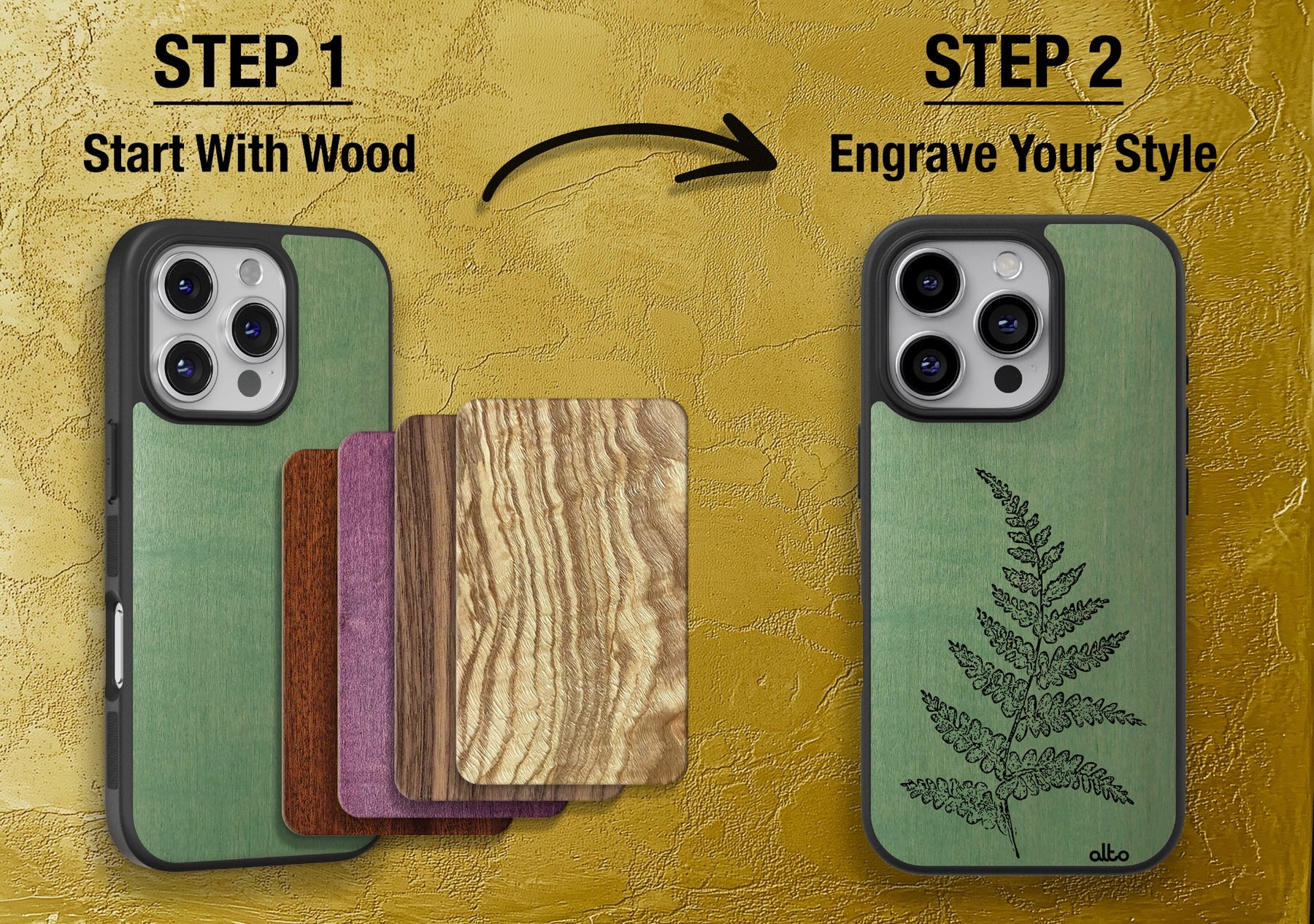 A phone case with different designs