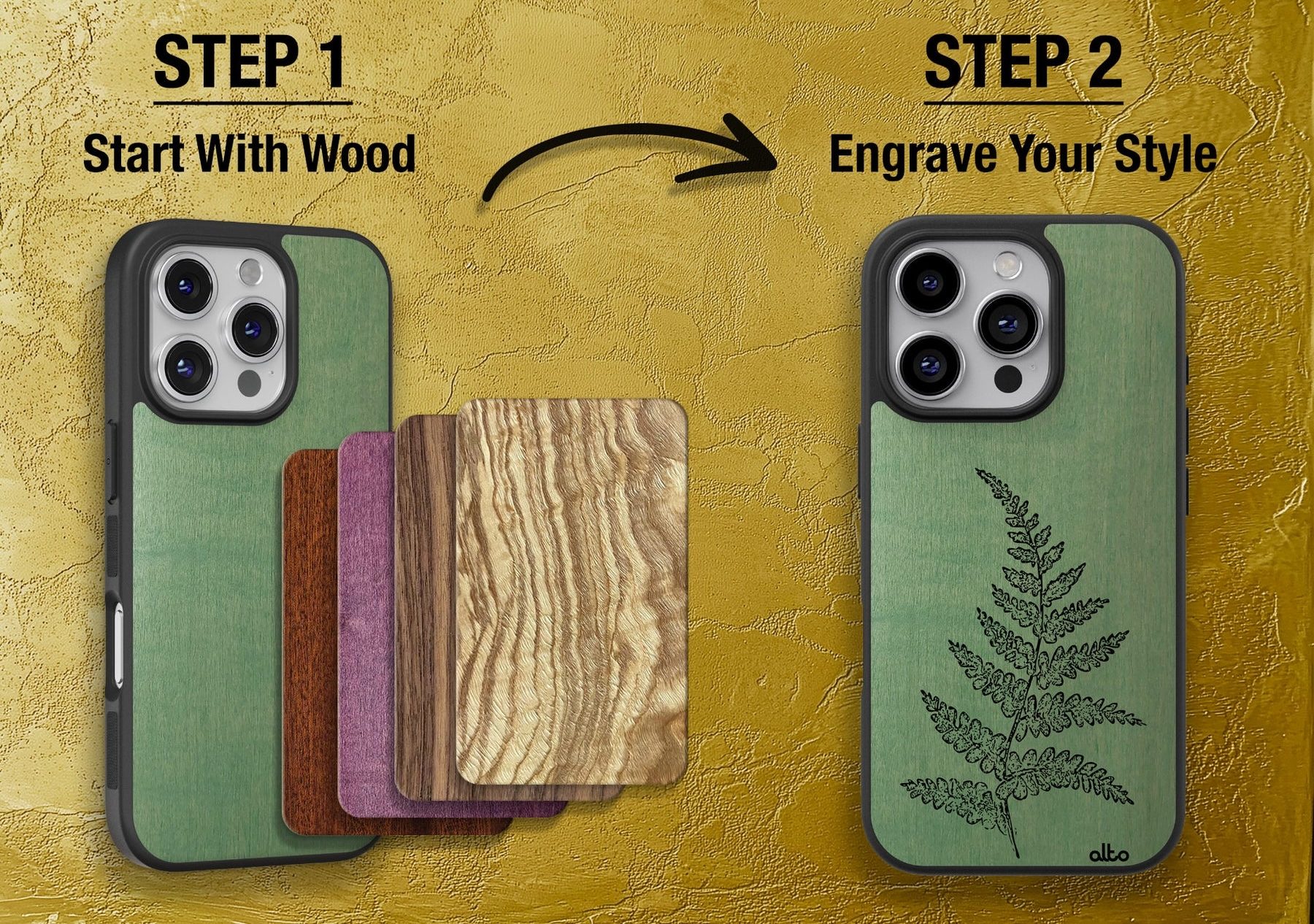 A phone case with different designs