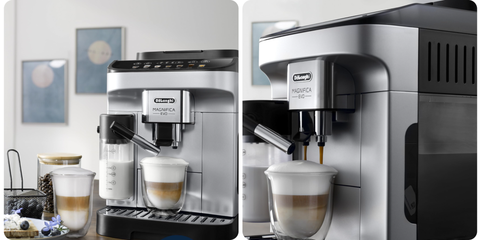 A coffee machine with a latte