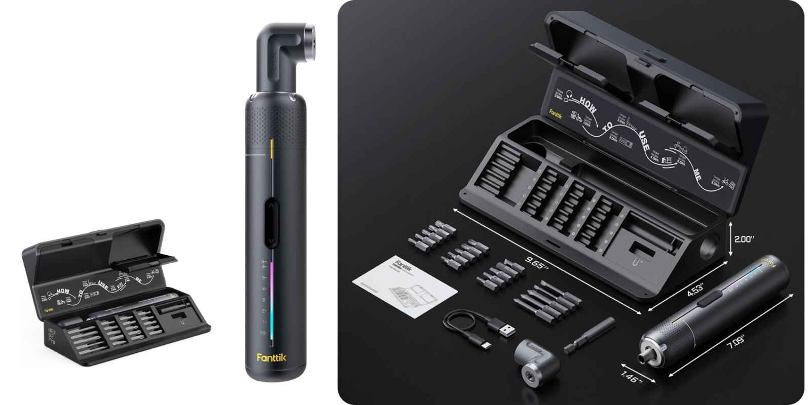 A black device with different components