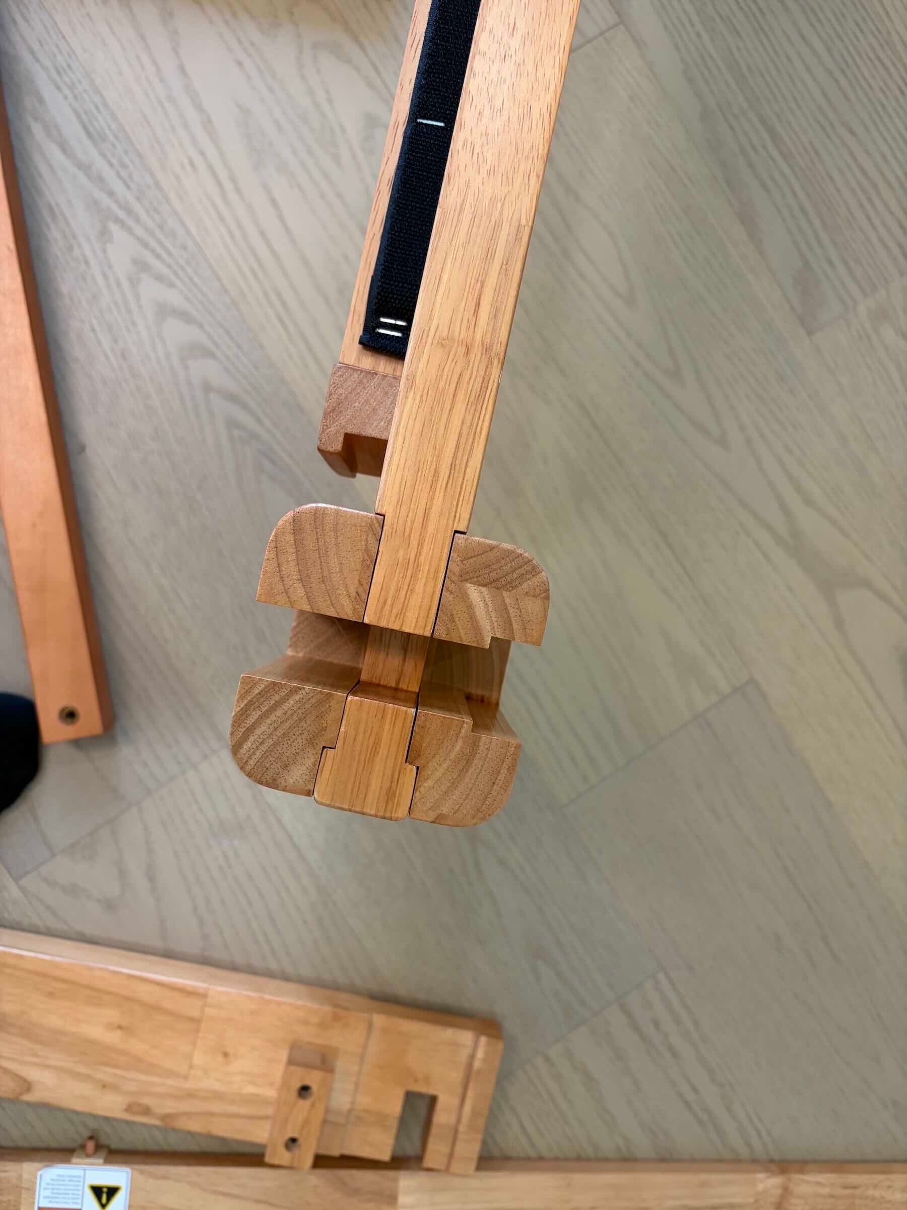 A wooden object on a wood floor