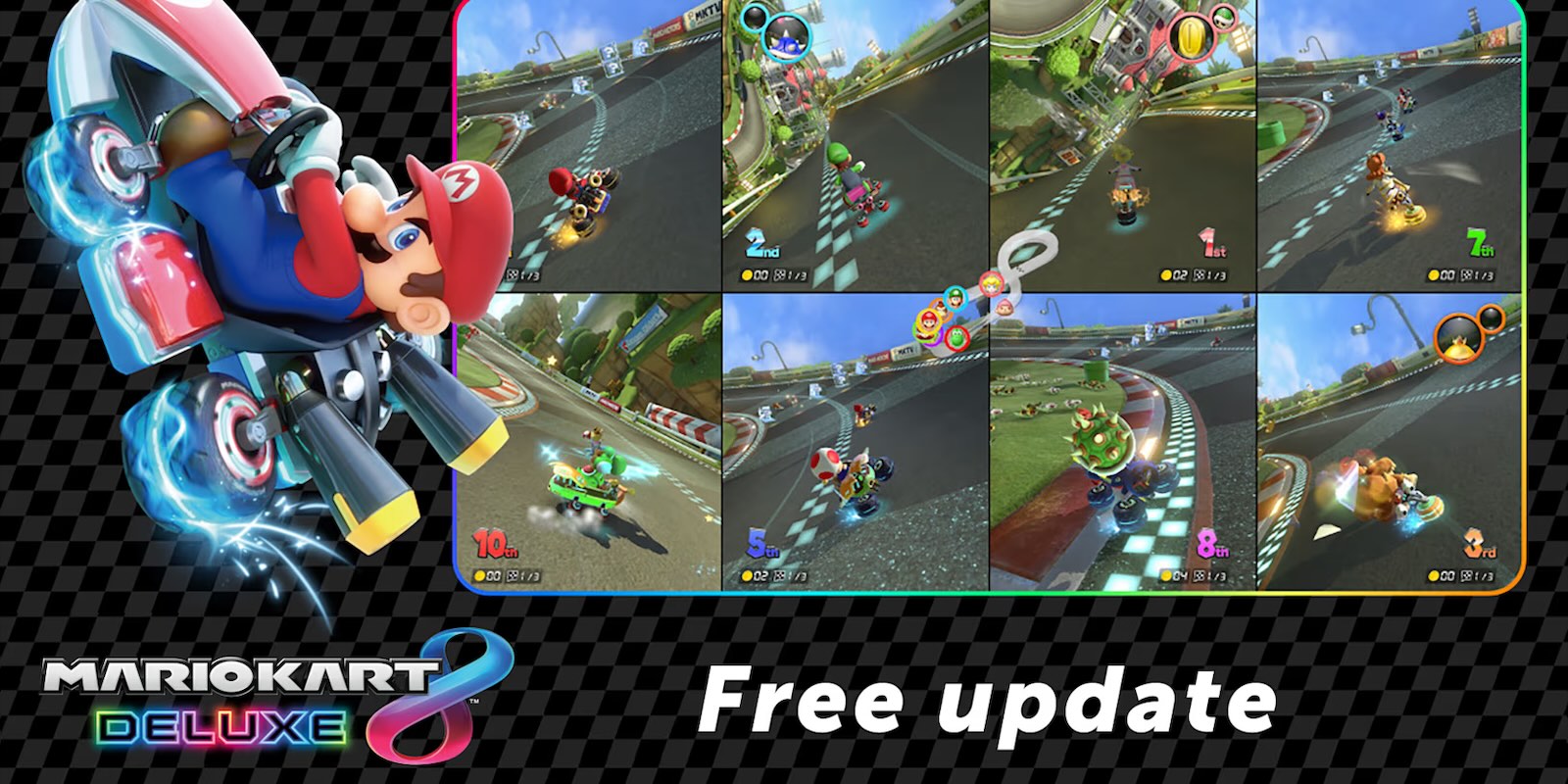 FREE Switch 2 update now live for Mario Kart 8 Deluxe: Upgraded visuals, faster loads, multi-player, more