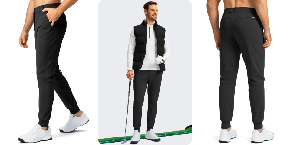 A man in a vest holding a golf club