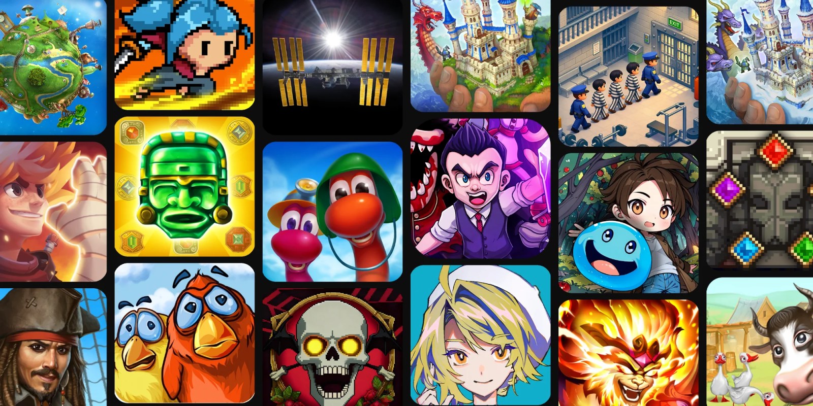 A collage of cartoon characters