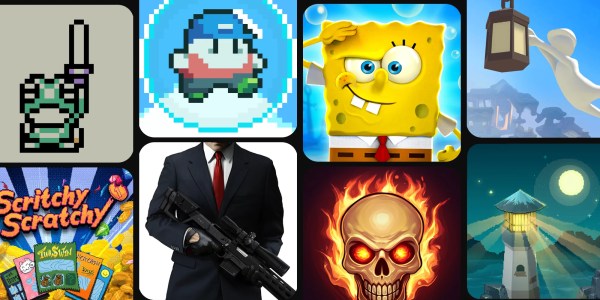 A collage of a man holding a gun and a cartoon character