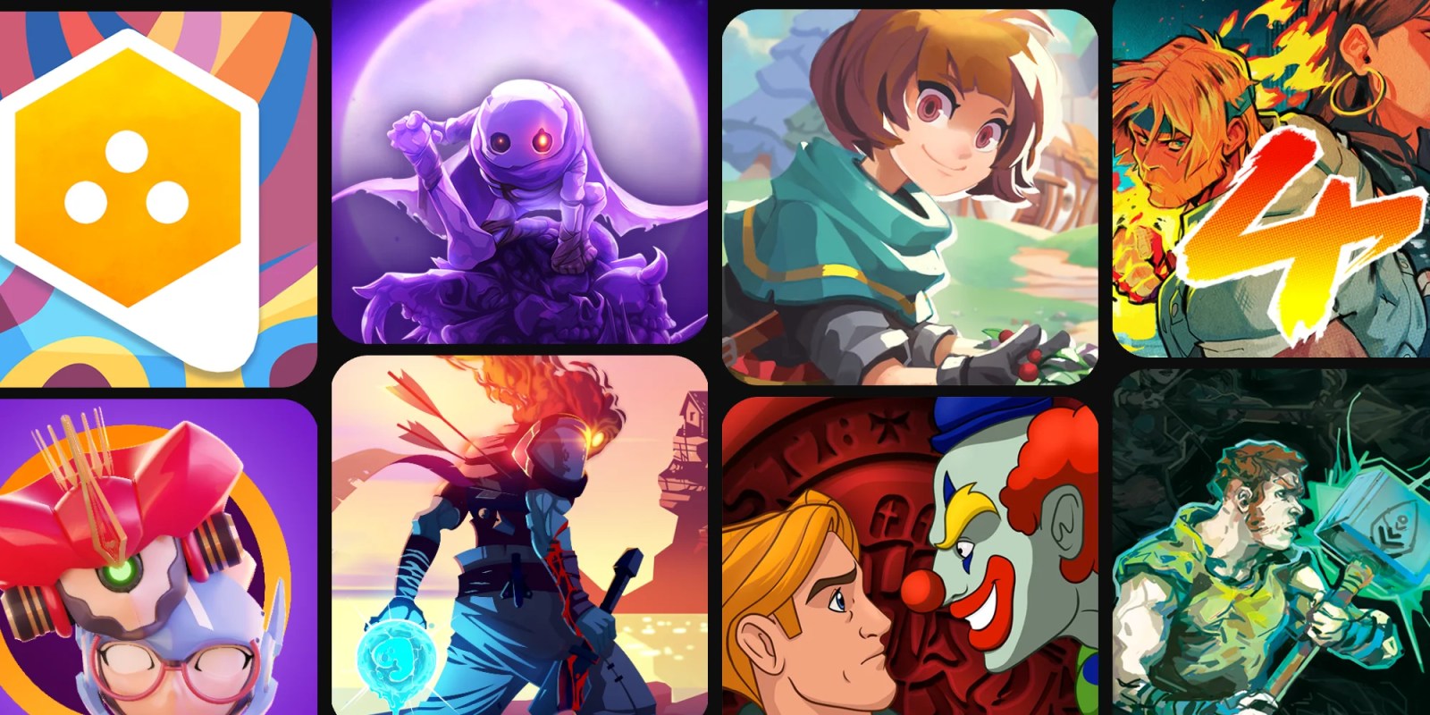 A collage of images of characters