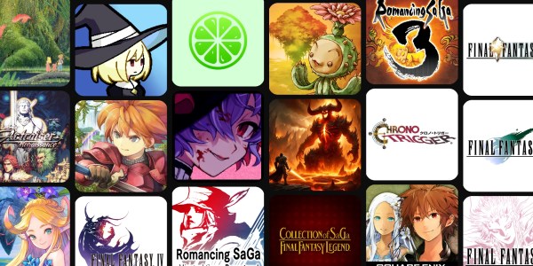 A collage of video game graphics
