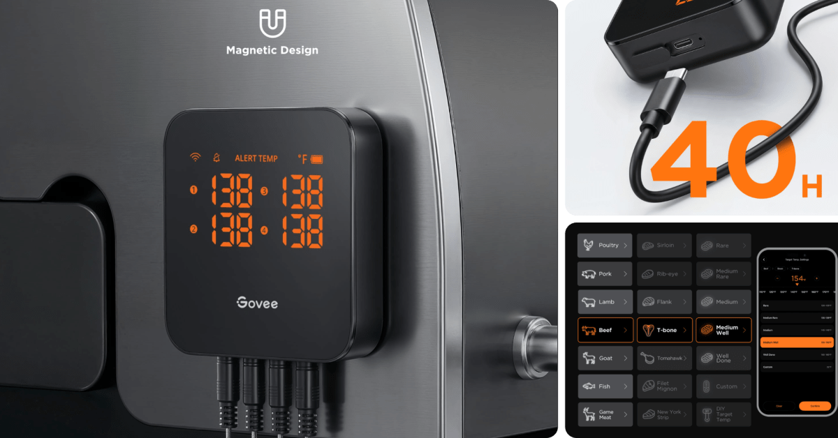 Govee’s magnetic 4-probe meat thermometer with Wi-Fi connectivity strikes (Reg. ) Govee’s magnetic 4-probe meat thermometer with Wi-Fi connectivity strikes (Reg. )