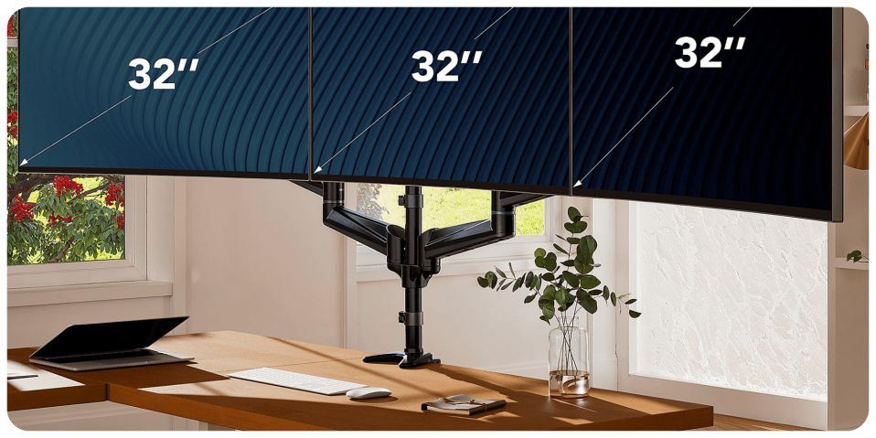 A computer monitor on a desk