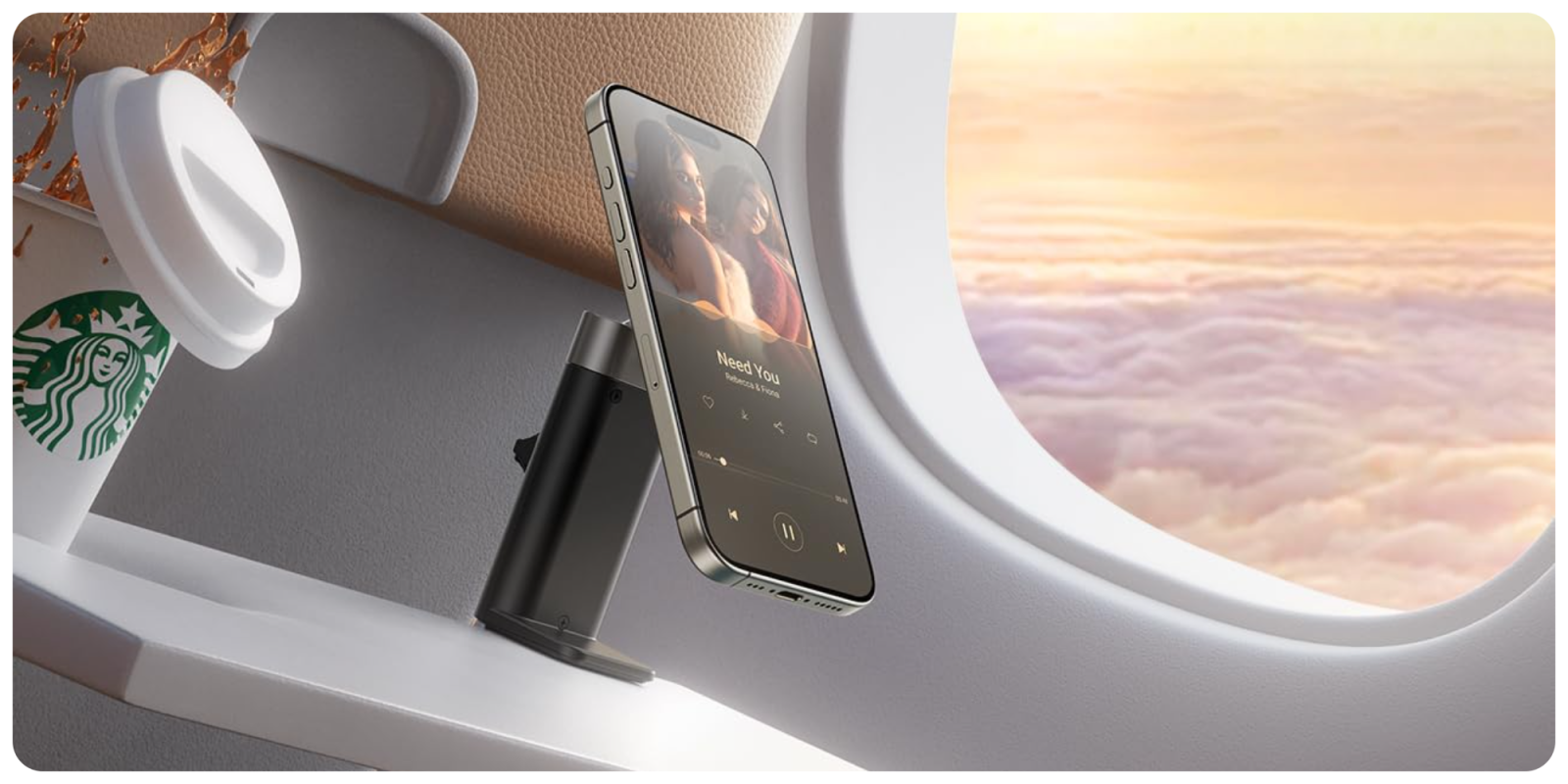 A cell phone on a stand