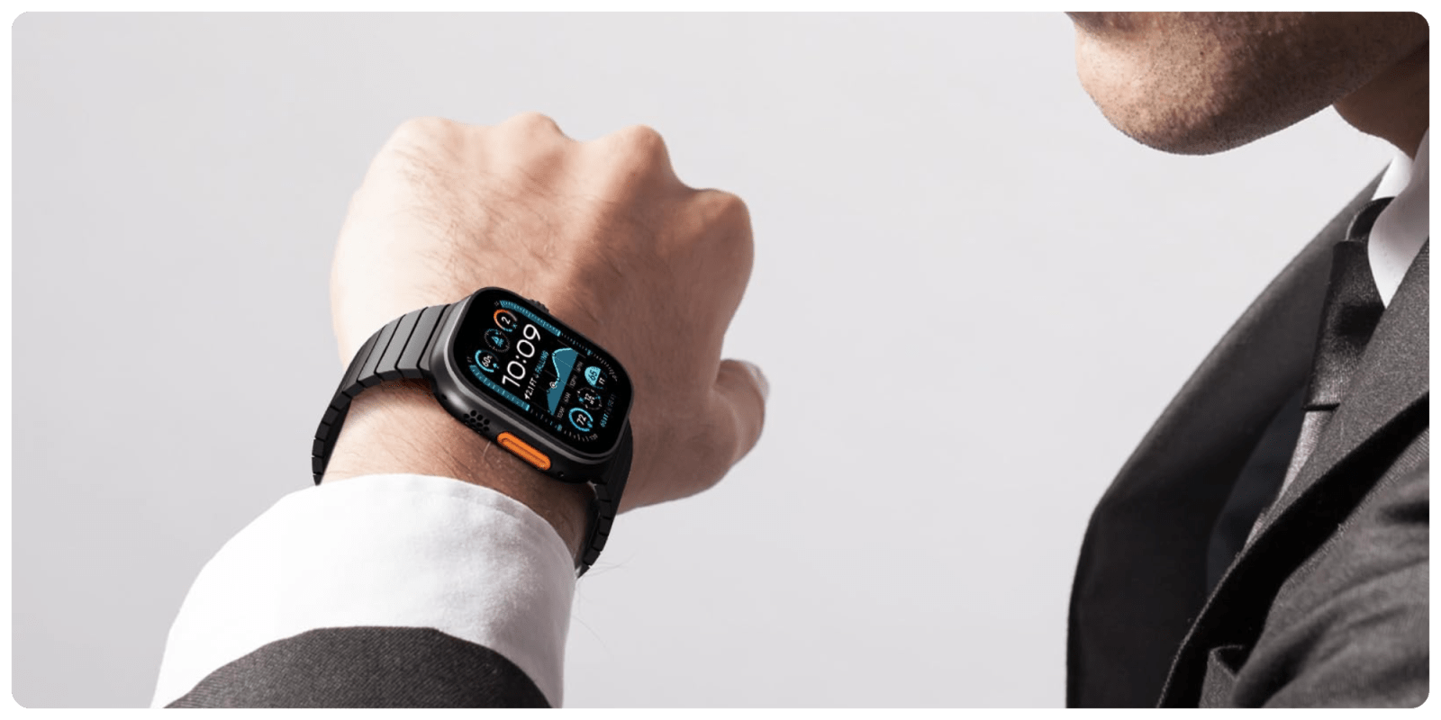 A person wearing a smart watch