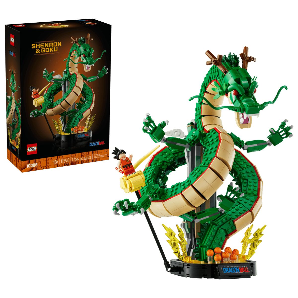 A toy dragon with a box