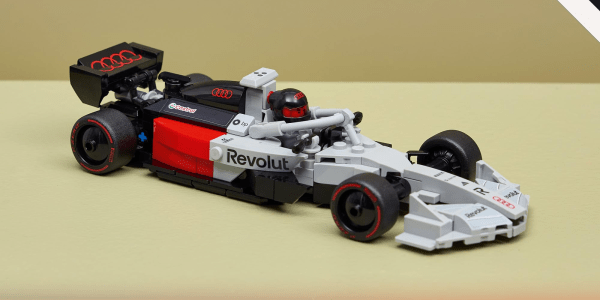 A toy race car on a table